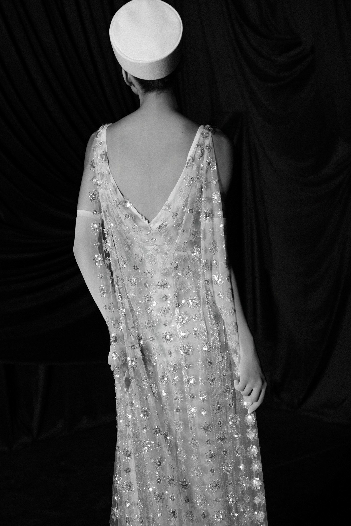 The jewelled back of a wedding dress, HuyTran Bridal lookbook